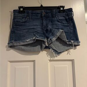 Like New Delia’s Cut-Off Denim Shorts with Frayed Bottom, Size 3/4